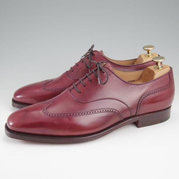 未使用★クロケット&ジョーンズ 8.5E【現行定価10万円以上★CLIVEDEN/ウイングチップ】カーフ/赤茶/メンズ/Crockett&Jones★m081
