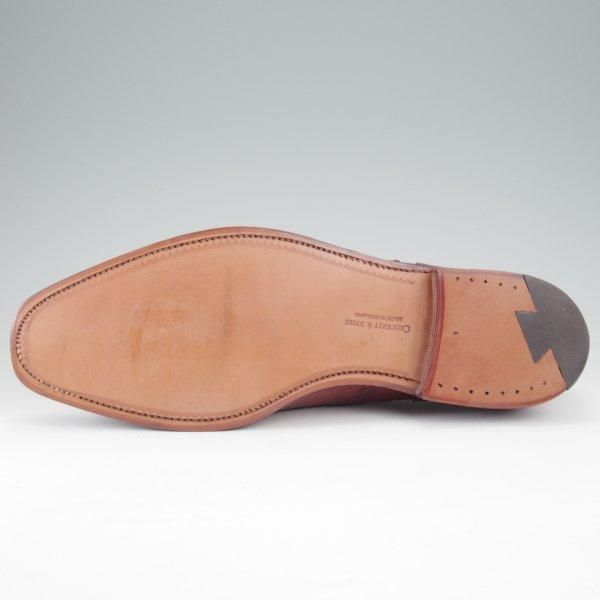 未使用★クロケット&ジョーンズ 8.5E【現行定価10万円以上★CLIVEDEN/ウイングチップ】カーフ/赤茶/メンズ/Crockett&Jones★m081