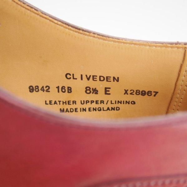 未使用★クロケット&ジョーンズ 8.5E【現行定価10万円以上★CLIVEDEN/ウイングチップ】カーフ/赤茶/メンズ/Crockett&Jones★m081