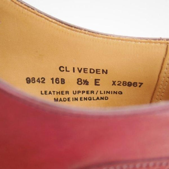未使用★クロケット&ジョーンズ 8.5E【現行定価10万円以上★CLIVEDEN/ウイングチップ】カーフ/赤茶/メンズ/Crockett&Jones★m081
