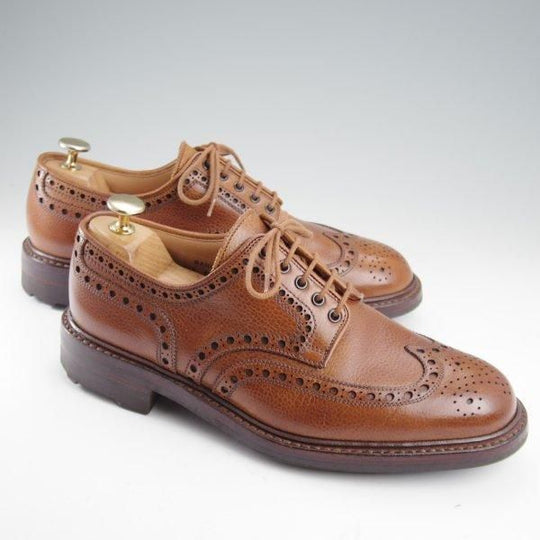 美品★クロケット&ジョーンズ 6E【定価￥119,900-★リッジウェイソール/BANGOR/365ラスト】フルブローグ/茶/Crockett&Jones★m083