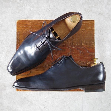美品★(スペイン製)マグナーニ・セレクション SIZE 40【最上級ライン★ボロネーゼ製法/ホールカット】紺/マグナムカーフ/MAGNANNI★m086