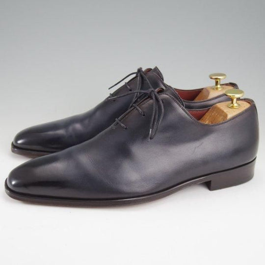 美品★(スペイン製)マグナーニ・セレクション SIZE 40【最上級ライン★ボロネーゼ製法/ホールカット】紺/マグナムカーフ/MAGNANNI★m086