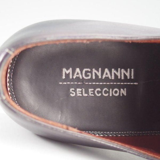 美品★(スペイン製)マグナーニ・セレクション SIZE 40【最上級ライン★ボロネーゼ製法/ホールカット】紺/マグナムカーフ/MAGNANNI★m086