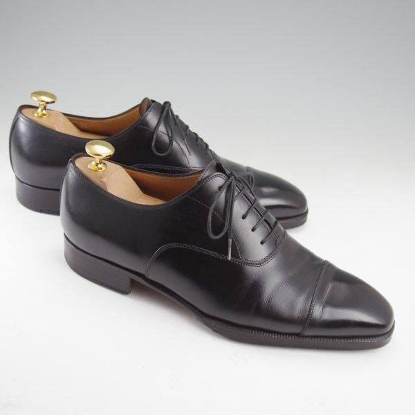 極上★(伊)エンツォ・ボナフェ SIZE 5.5【定価10万円以上★ストレートチップ/黒】カーフ/メンズ/Enzo Bonafe★m099