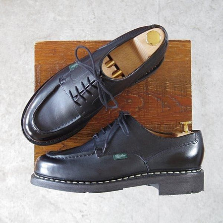 極美品★パラブーツ SIZE 6.5【定価￥96,800-★シャンボード/CHAMBORD】リスレザー/TEXソール/Uチップ/NOIR/黒/メンズ/Paraboot★m110
