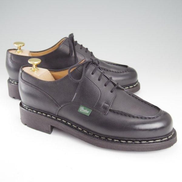 極美品★パラブーツ SIZE 6.5【定価￥96,800-★シャンボード/CHAMBORD】リスレザー/TEXソール/Uチップ/NOIR/黒/メンズ/Paraboot★m110