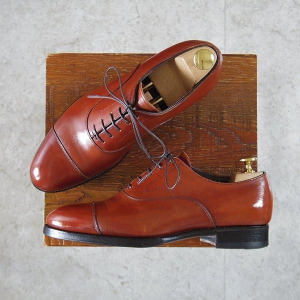 極上★三陽山長 SIZE 6【定価￥91,300-★友二郎/R2010ラスト】ストレートチップ/カーフ/茶/メンズ/TOMOJIRO/Sanyo Yamacho★m120
