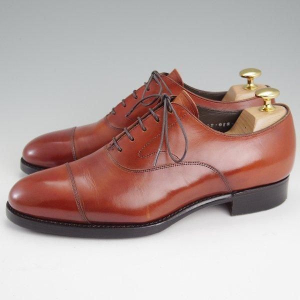 極上★三陽山長 SIZE 6【定価￥91,300-★友二郎/R2010ラスト】ストレートチップ/カーフ/茶/メンズ/TOMOJIRO/Sanyo Yamacho★m120