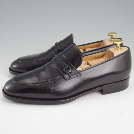 極上★(伊)タニノクリスチー SIZE 6.5【定価￥157,500-★ビットローファー/620】スリッポン/ボックスカーフ/黒/TANINO CRISCI★m124