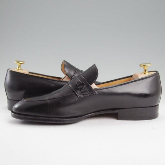 極上★(伊)タニノクリスチー SIZE 6.5【定価￥157,500-★ビットローファー/620】スリッポン/ボックスカーフ/黒/TANINO CRISCI★m124