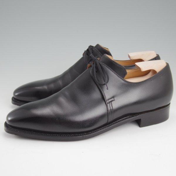 極美品★(仏)Corthay/コルテ SIZE 6.5【現行定価￥253,000-★純正シューツリー付き/Arca/アルカ】プレーントゥ/Vフロント/カーフ/黒★m127