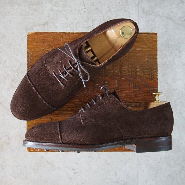 未使用★クロケット&ジョーンズ UK7.5【ダイナイトソール仕様★ロイドフットウェア別注/BROMLEY】ストレートチップ/スエード/濃茶★m131