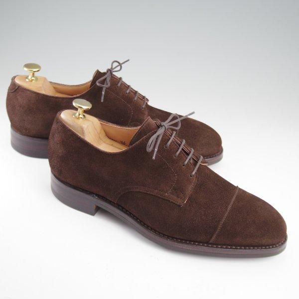 未使用★クロケット&ジョーンズ UK7.5【ダイナイトソール仕様★ロイドフットウェア別注/BROMLEY】ストレートチップ/スエード/濃茶★m131