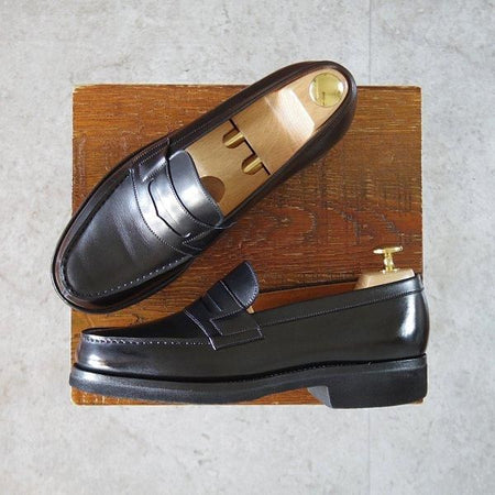 極上★J.M.ウエストン 4.5C【現行定価￥151,800-★旧ロゴ/180/コインローファー】41ラスト/黒/ヴィンテージ/Weston/ウェストン★m138