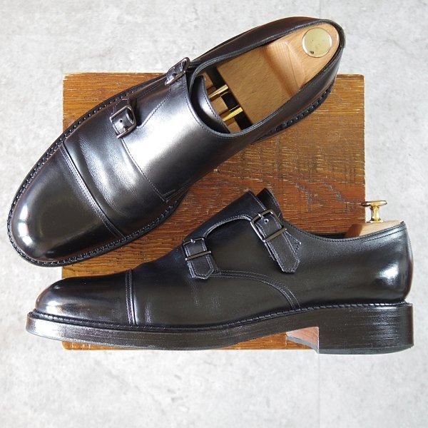 美品★ジョンロブ 10E【定価￥237,600-★WILLIAM New Standard/ウィリアムNS】0015ラスト/ダブルモンク/カーフ/黒/JOHN LOBB★m139