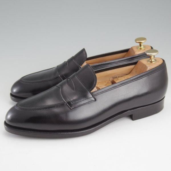 極美品★エドワードグリーン 8E【定価￥217,800-★ピカデリー/PICCADILLY】184ラスト/コインローファー/カーフ/黒/EDWARD GREEN★m142