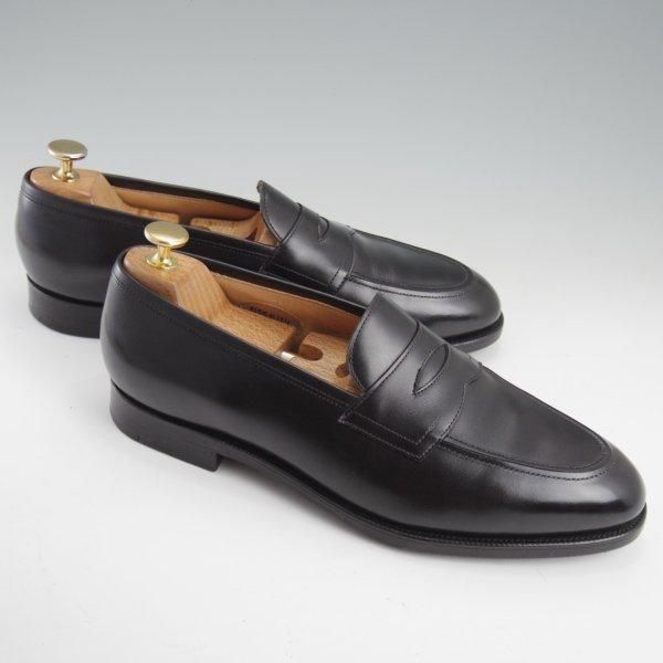 極美品★エドワードグリーン 8E【定価￥217,800-★ピカデリー/PICCADILLY】184ラスト/コインローファー/カーフ/黒/EDWARD GREEN★m142