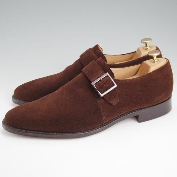 極美品★チャーチ 85F/UK8.5【★モンクストラップ/LISBON】136ラスト/スエード/濃茶/メンズ/Church's★m144