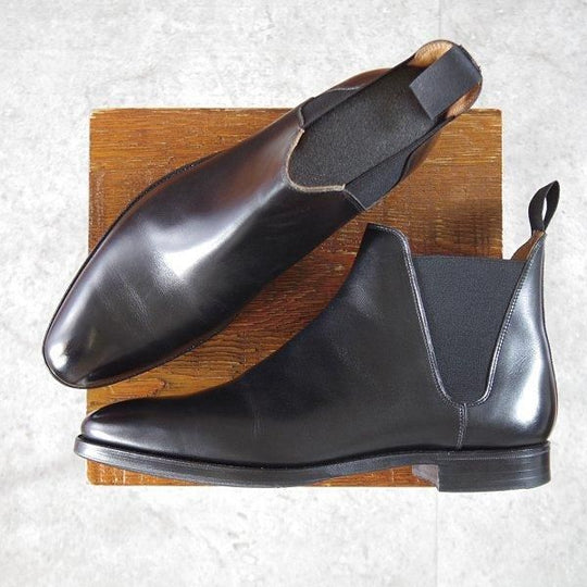 極美品★クロケット&ジョーンズ 7.5E【定価￥148,500-★サイドゴアブーツ/CHELSEA 8】チェルシー/カーフ/黒/メンズ/Crockett&Jones★m145