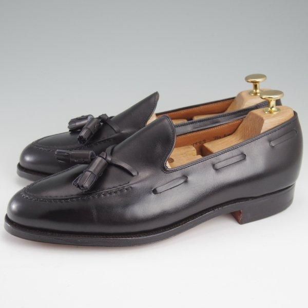 未使用★クロケット&ジョーンズ 7.5EX【貴重★(英)ニュー&リングウッド別注/New&Lingwood】タッセルローファー/黒/Crockett&Jones★m153