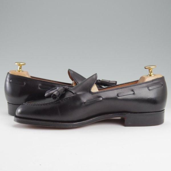 未使用★クロケット&ジョーンズ 7.5EX【貴重★(英)ニュー&リングウッド別注/New&Lingwood】タッセルローファー/黒/Crockett&Jones★m153