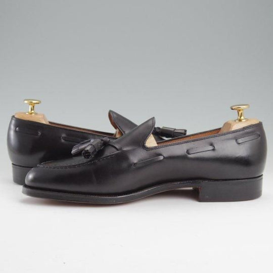 未使用★クロケット&ジョーンズ 7.5EX【貴重★(英)ニュー&リングウッド別注/New&Lingwood】タッセルローファー/黒/Crockett&Jones★m153