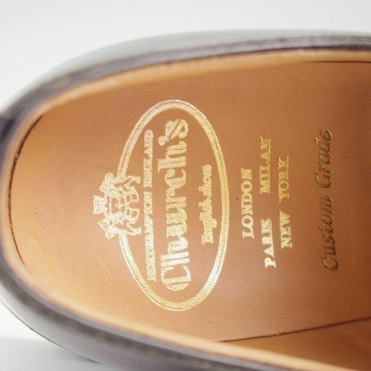 美品★チャーチ 85F/UK8.5【現行定価￥181,500-★シャノン/SHANNON】103ラスト/プレーントゥ/黒/メンズ/Church's★m155
