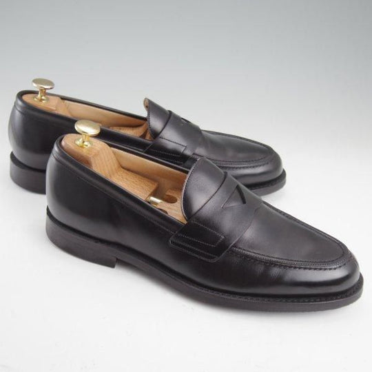 極上★チャーチ 80F/UK8【★ELVEDEN/エルブデン/106ラスト】コインローファー/スリッポン/カーフ/黒/メンズ/Church's★m160