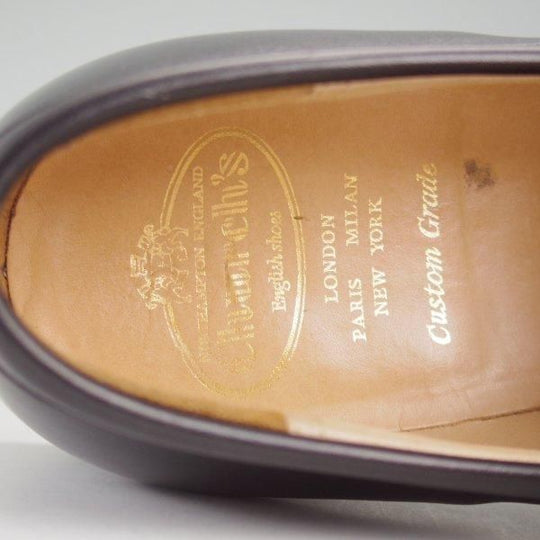 極上★チャーチ 80F/UK8【★ELVEDEN/エルブデン/106ラスト】コインローファー/スリッポン/カーフ/黒/メンズ/Church's★m160