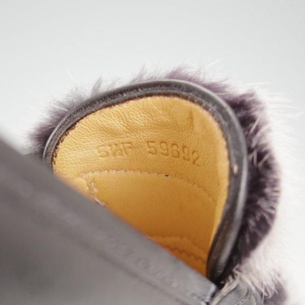 未使用★パラブーツ(レディース) SIZE 5.5【定価￥103,400-★VISON(ミンクファー)/ORSAY/オルセー】コインローファー/黒/Paraboot★m163