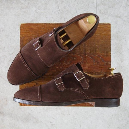 極上★ジョンロブ 8E【定価￥237,600-★WILLIAM/ウィリアム/TENSILE】9795ラスト/ダブルモンク/スエード/濃茶/メンズ/JOHN LOBB★m167