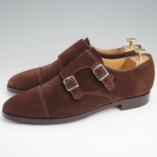 極上★ジョンロブ 8E【定価￥237,600-★WILLIAM/ウィリアム/TENSILE】9795ラスト/ダブルモンク/スエード/濃茶/メンズ/JOHN LOBB★m167