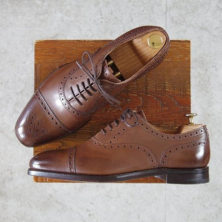 未使用★(英)グレンソン 8F【現行定価￥119,900-★OXFORD/オックスフォード】22352/セミブローグ/カーフ/濃茶/メンズ/GRENSON★m169