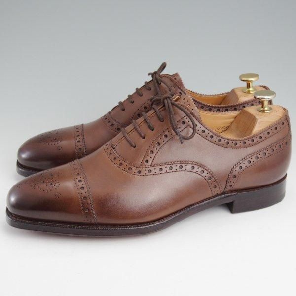 未使用★(英)グレンソン 8F【現行定価￥119,900-★OXFORD/オックスフォード】22352/セミブローグ/カーフ/濃茶/メンズ/GRENSON★m169