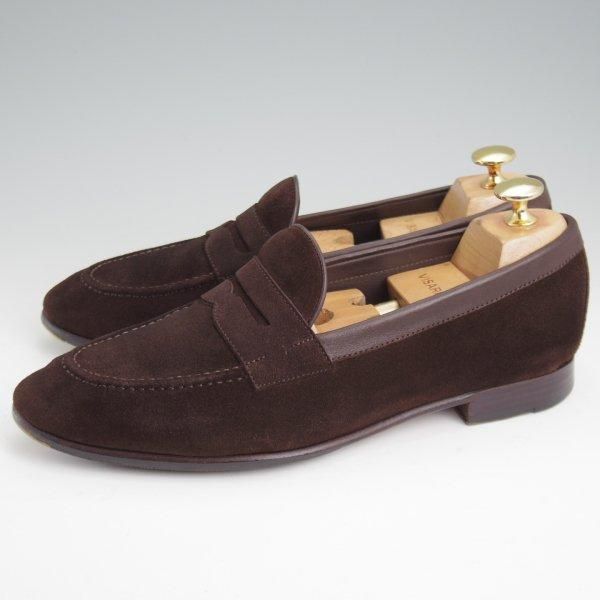 極上★(スペイン製)CARMINA/カルミナ SIZE 6【定価￥66,000-★コインローファー/80546】UETAMラスト/スリッポン/スエード/濃茶★m170
