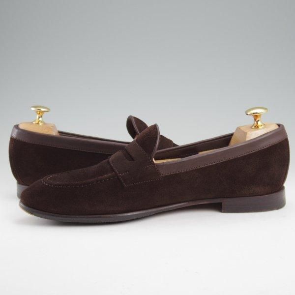 極上★(スペイン製)CARMINA/カルミナ SIZE 6【定価￥66,000-★コインローファー/80546】UETAMラスト/スリッポン/スエード/濃茶★m170