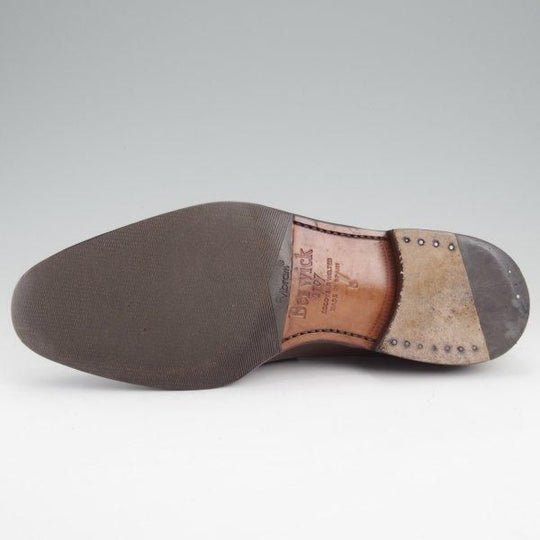 極上★(スペイン製)Berwick/バーウィック SIZE 5【合計定価￥44,000-★純正シューツリー付き/コインローファー】ベガノカーフ/濃茶★m174