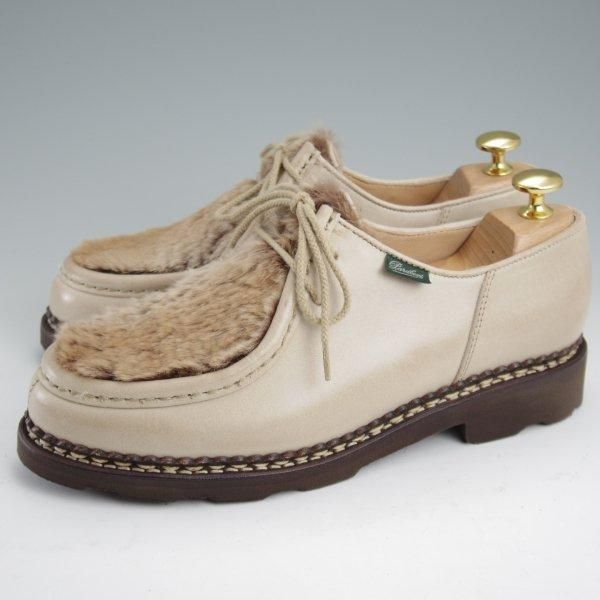 未使用★パラブーツ(レディース) SIZE 5.5【定価￥94,600-★LAPIN(ラビットファー)仕様/ミカエル/MICHAEL】NAIGE/薄茶/Paraboot★m175