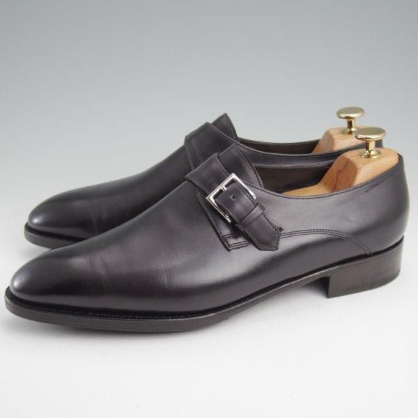 ほぼ試着程度★ジョンロブ 7.5E【現行定価30万以上★プレステージライン/REDMIRE/7000ラスト】モンクストラップ/黒/JOHN LOBB★m177