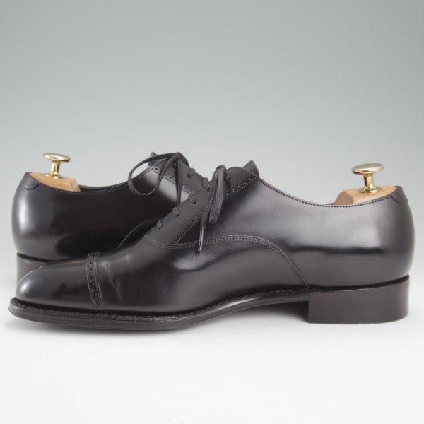 極美品★三陽山長 SIZE 7【定価￥94,600-★弦六郎/R2010ラスト】GENROKUROU/パンチドキャップトゥ/カーフ/黒/メンズ/Sanyo Yamacho★m182