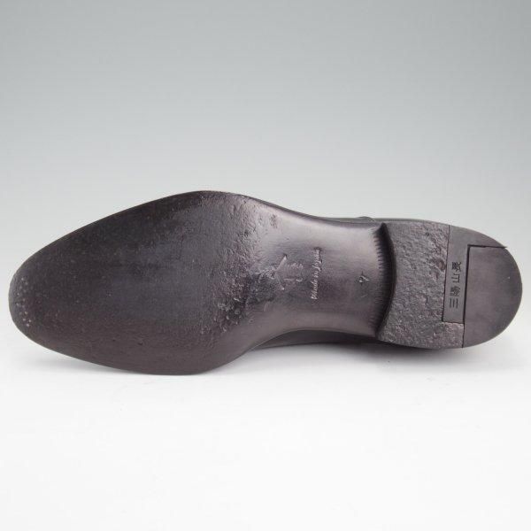 極美品★三陽山長 SIZE 7【定価￥94,600-★弦六郎/R2010ラスト】GENROKUROU/パンチドキャップトゥ/カーフ/黒/メンズ/Sanyo Yamacho★m182
