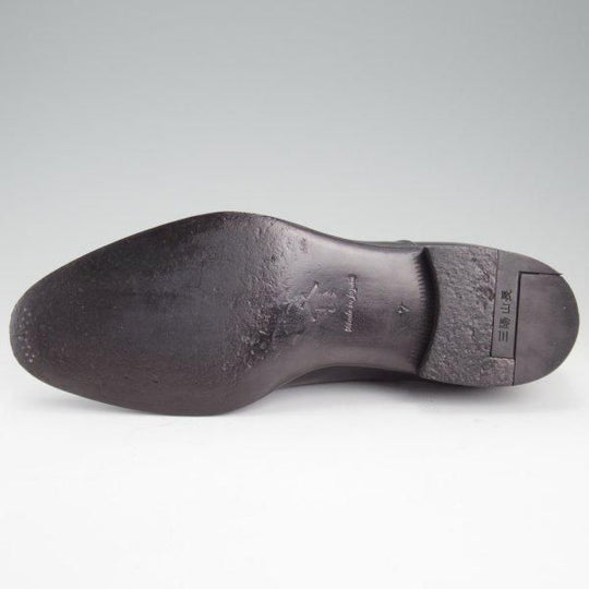 極美品★三陽山長 SIZE 7【定価￥94,600-★弦六郎/R2010ラスト】GENROKUROU/パンチドキャップトゥ/カーフ/黒/メンズ/Sanyo Yamacho★m182