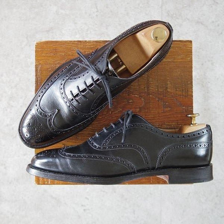 美品★チャーチ 70F/UK7【定価￥176,000-★チェットウィンド/CHETWYND】173ラスト/フルブローグ/カーフ/黒/メンズ/Church's★m183