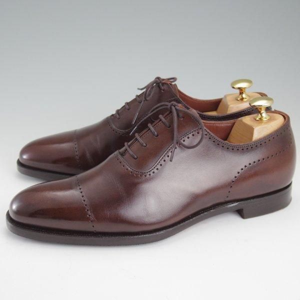 美品★クロケット&ジョーンズ 5E【ハンドグレードライン★Courtenay/363ラスト】オックスフォードシューズ/濃茶/Crockett&Jones★m185