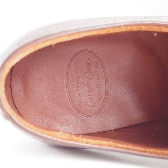 美品★クロケット&ジョーンズ 5E【ハンドグレードライン★Courtenay/363ラスト】オックスフォードシューズ/濃茶/Crockett&Jones★m185