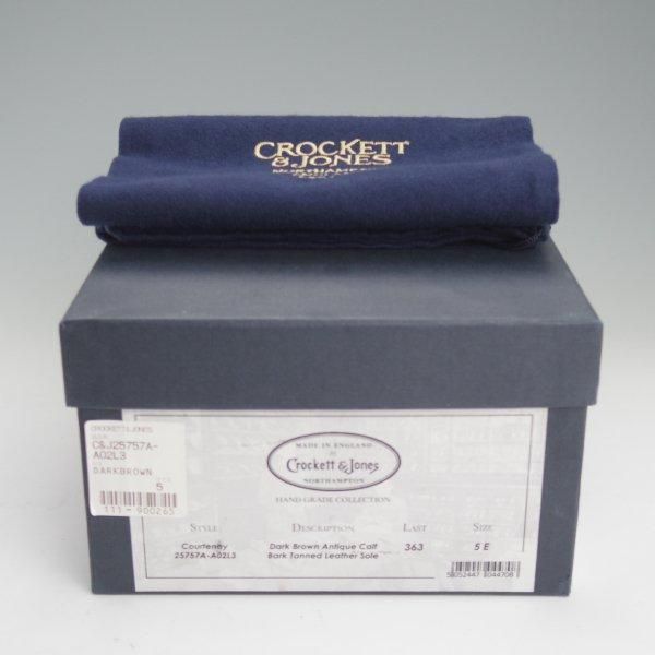 美品★クロケット&ジョーンズ 5E【ハンドグレードライン★Courtenay/363ラスト】オックスフォードシューズ/濃茶/Crockett&Jones★m185