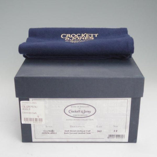 美品★クロケット&ジョーンズ 5E【ハンドグレードライン★Courtenay/363ラスト】オックスフォードシューズ/濃茶/Crockett&Jones★m185