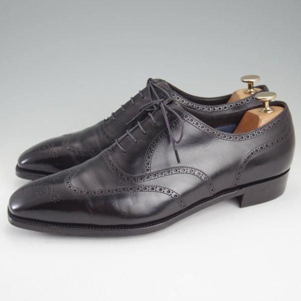 美品★(英)アンソニー・クレバリー 9E【現行定価30万円程度★FINCHLEY/イミテーションブローグ】カーフ/黒/ANTHONY CLEVERLEY★m190