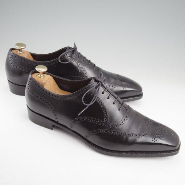 美品★(英)アンソニー・クレバリー 9E【現行定価30万円程度★FINCHLEY/イミテーションブローグ】カーフ/黒/ANTHONY CLEVERLEY★m190